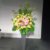 画像2550：高級感なホワイト系スタンド花2段