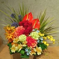 画像3097：高級感なホワイト系スタンド花2段