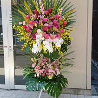 画像4233：高級感なホワイト系スタンド花2段