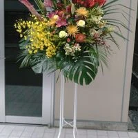 画像4696：高級感なホワイト系スタンド花2段