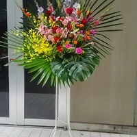 画像4698：高級感なホワイト系スタンド花2段